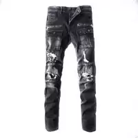 balmain slim-fit biker jeans fashion black hole